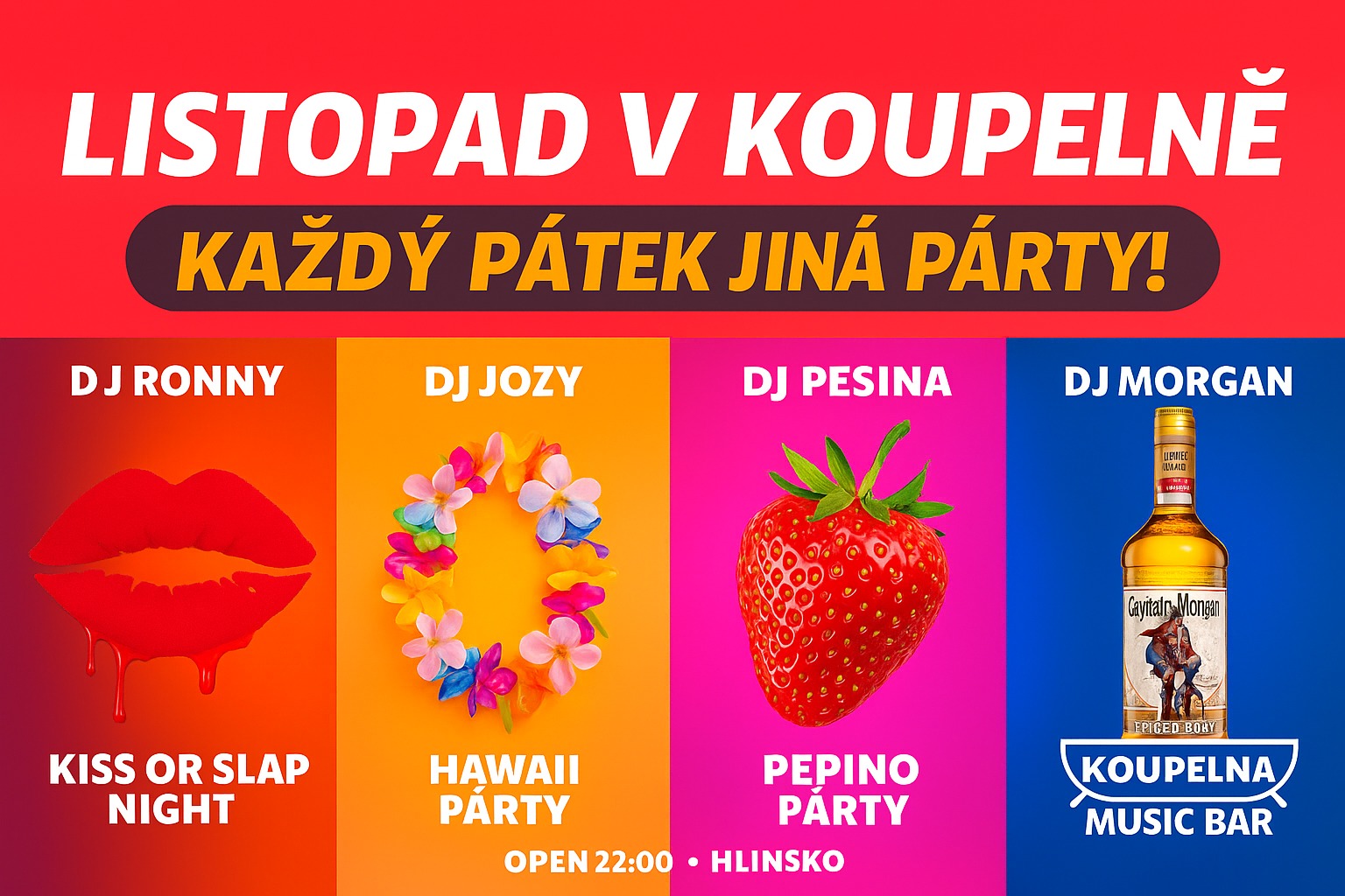 Listopad v Koupelně | Každý pátek jiná párty!