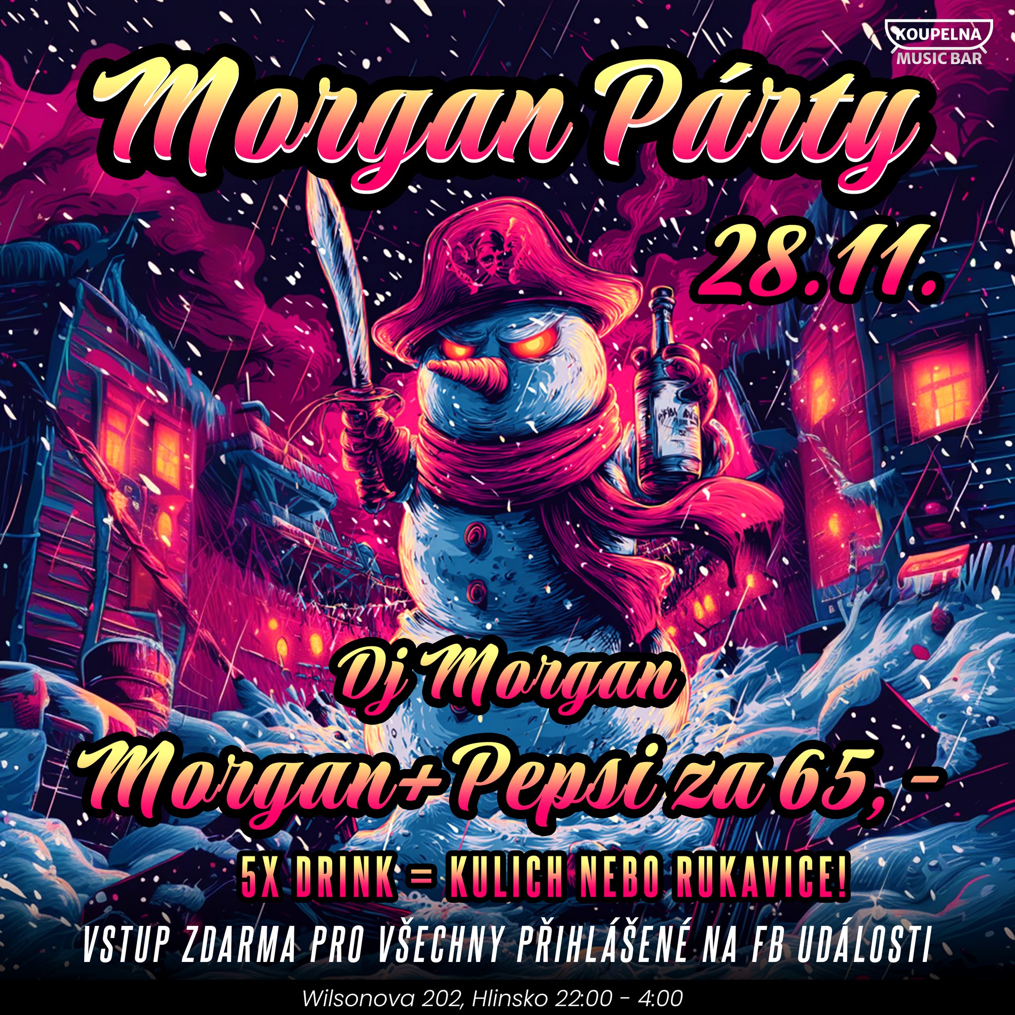 CAPTAIN MORGAN NIGHT V KOUPELNA MUSIC BARU