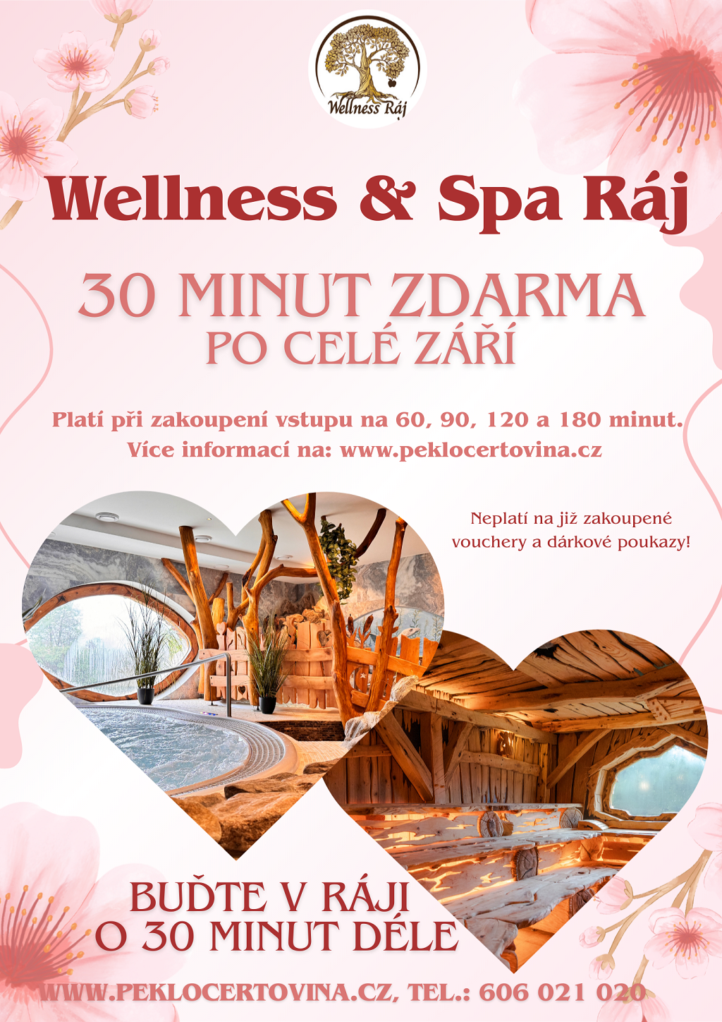 Wellness & Spa Ráj v resortu Peklo Čertovina – 30 minut zdarma po celé září
