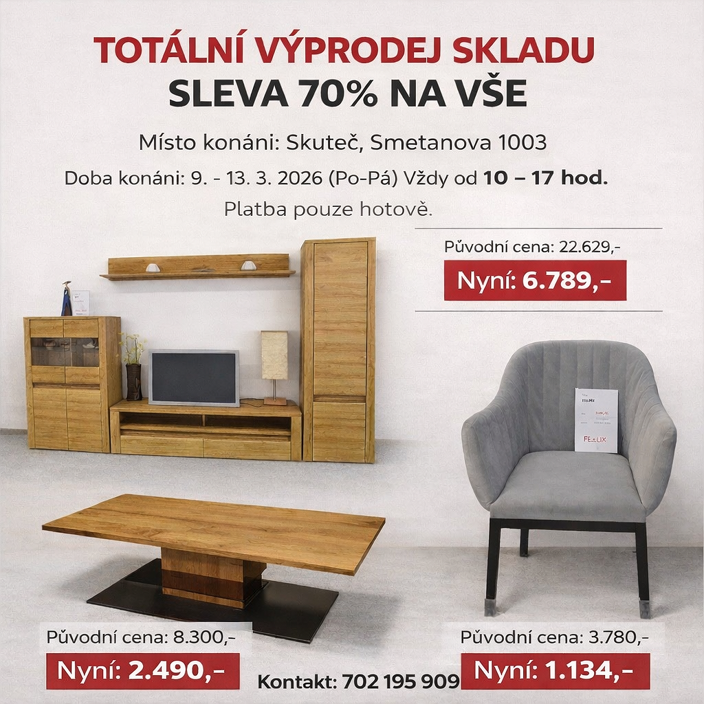 Totální výprodej skladu 70% na vše