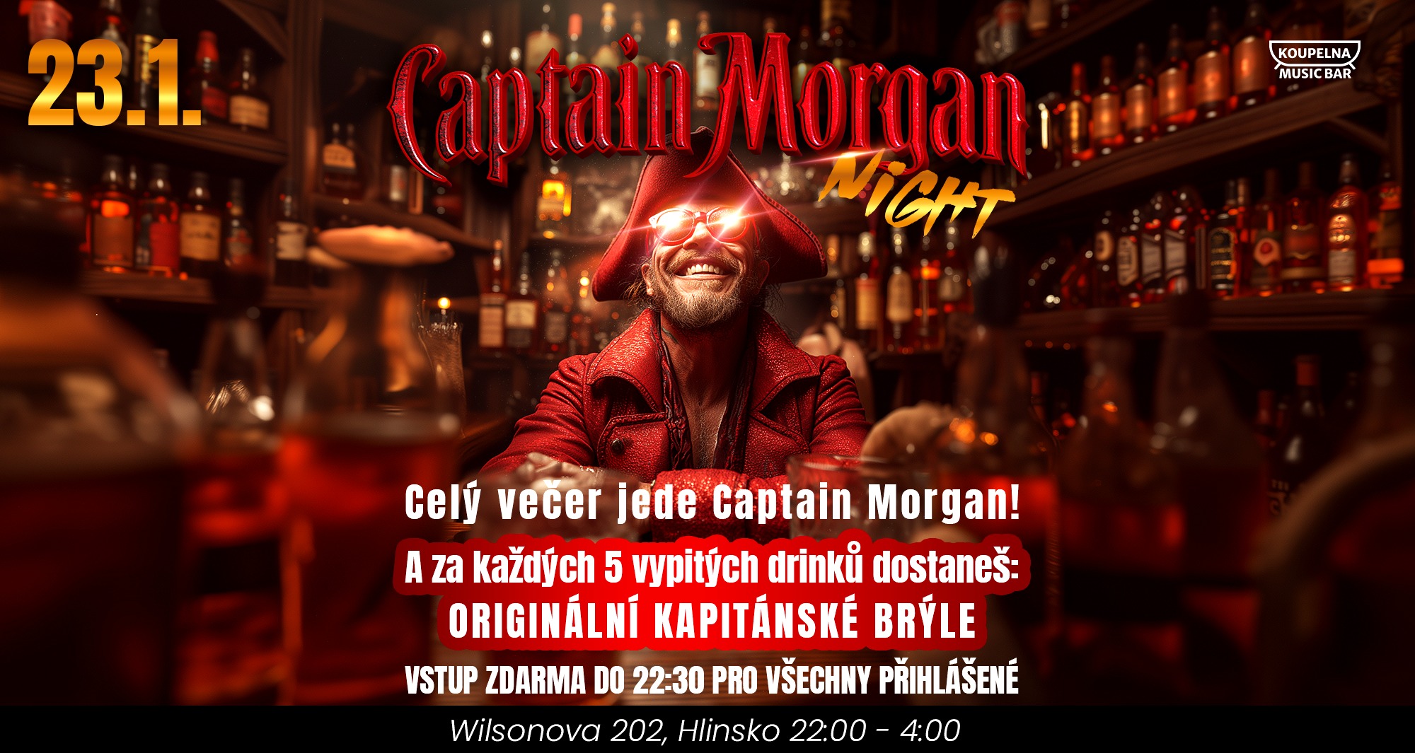 CAPTAIN MORGAN NIGHT | Drinkuj & získej kapitánské brýle