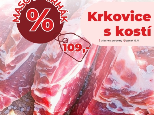 Krkovice s kostí za akční cenu 109 Kč/kg pouze v Řeznictví U Švandů v pátek 15. května