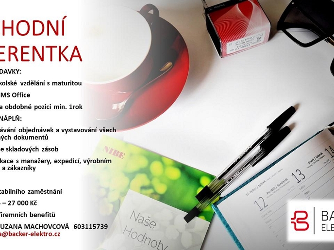 Obchodní referentka - skvělá pracovní příležitost