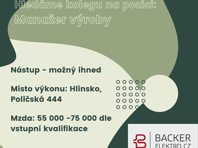 Hledáme šikovného kolegu konkrétně na pozici Manažer výroby – výroba tištěných topných těles