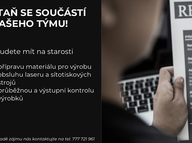 Naše společnost Backer Elektro CZ a.s. hledá nového kolegu na pozici SÍTOTISKAŘ