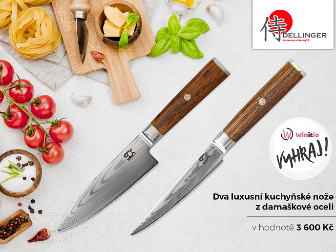 VYHRAJ dva luxusní kuchyňské nože z damaškové oceli!