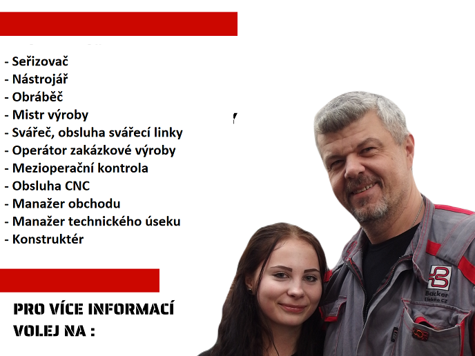 Aktuální volná pracovní místa ve společnostech Backer Elektro CZ a.s. a Backer Eltop s.r.o.