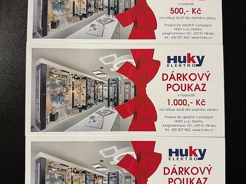 Dárek na poslední chvíli v HUKY Elektro – Dárkový poukaz
