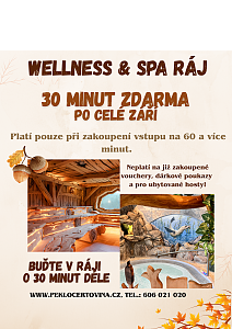 Wellness & Spa Ráj v resortu Peklo Čertovina – 30 minut zdarma po celé září
