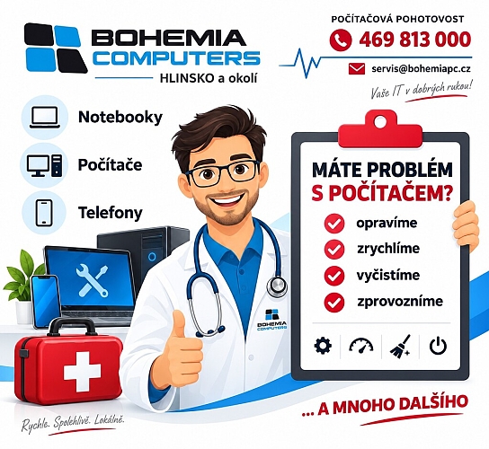 BOHEMIA COMPUTERS - počítače, notebooky, telefony, servis, internet