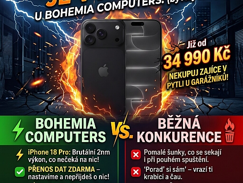 ⚡ iPhone 18 Pro dorazil do Hlinska. BOHEMIA COMPUTERS ho má skladem a připravený k okamžitému převzetí
