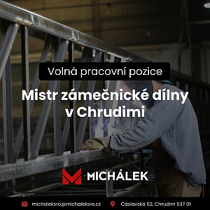 Mistr zámečnické dílny v MICHÁLEK s.r.o.