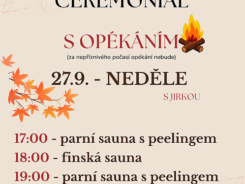 Pozvánka na saunový ceremoniál s opékáním do Wellness & Spa Ráj