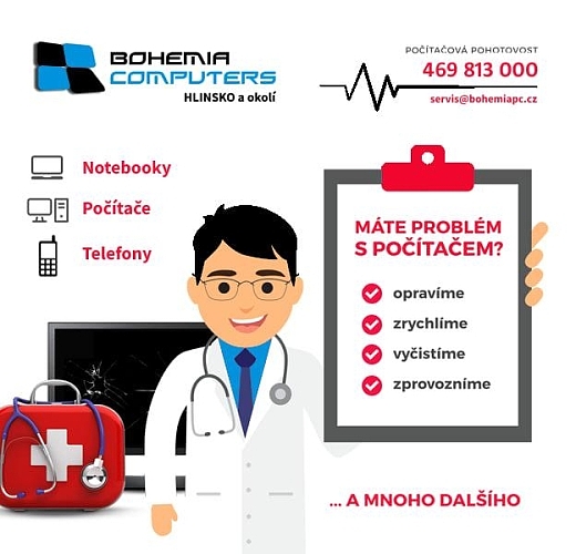 BOHEMIA COMPUTERS - počítače, notebooky, telefony, servis, internet