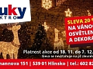 Blíží se Vánoce!  Sleva 20% na vánoční osvětlení a dekorace v HUKY Elektro.