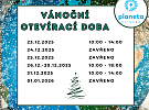 Vánoční otevírací doba v Planetě Hlinsko