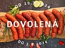 V Řeznictví U Švandů bude od 29.7. do 3.8. zavřeno z důvodu dovolené