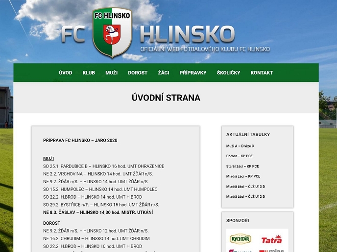 FC Hlinsko má nové webové stránky