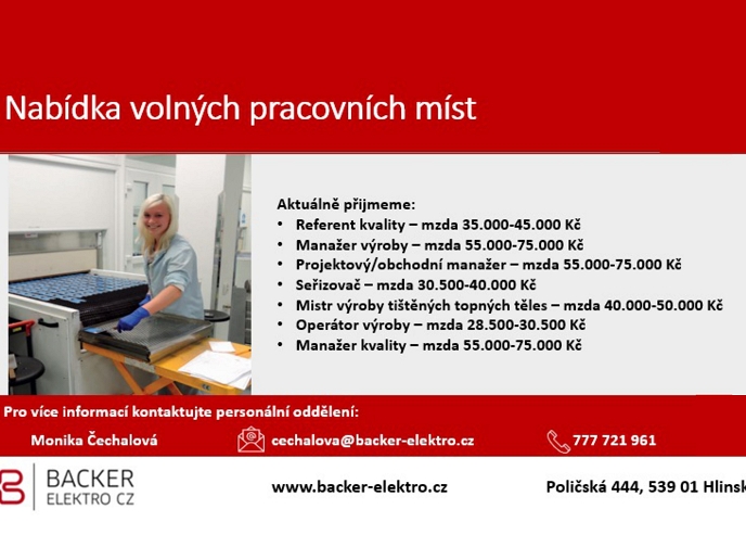Nabídka volných pracovních míst