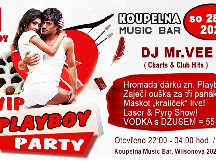VIP Playboy párty v Koupelna music bar