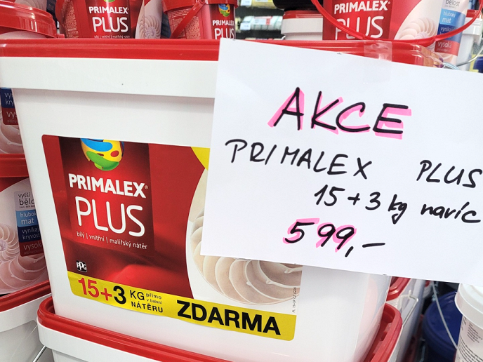 Primalex Plus 15+3 kg zdarma za akční cenu 599 Kč v MB BARVY - LAKY