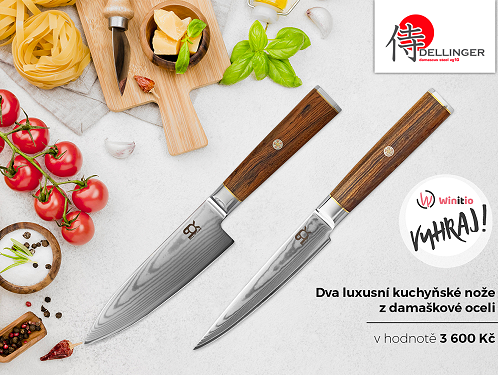 VYHRAJ dva luxusní kuchyňské nože z damaškové oceli!