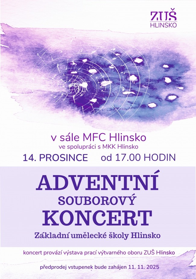 ADVENTNÍ SOUBOROVÝ KONCERT ZUŠ HLINSKO