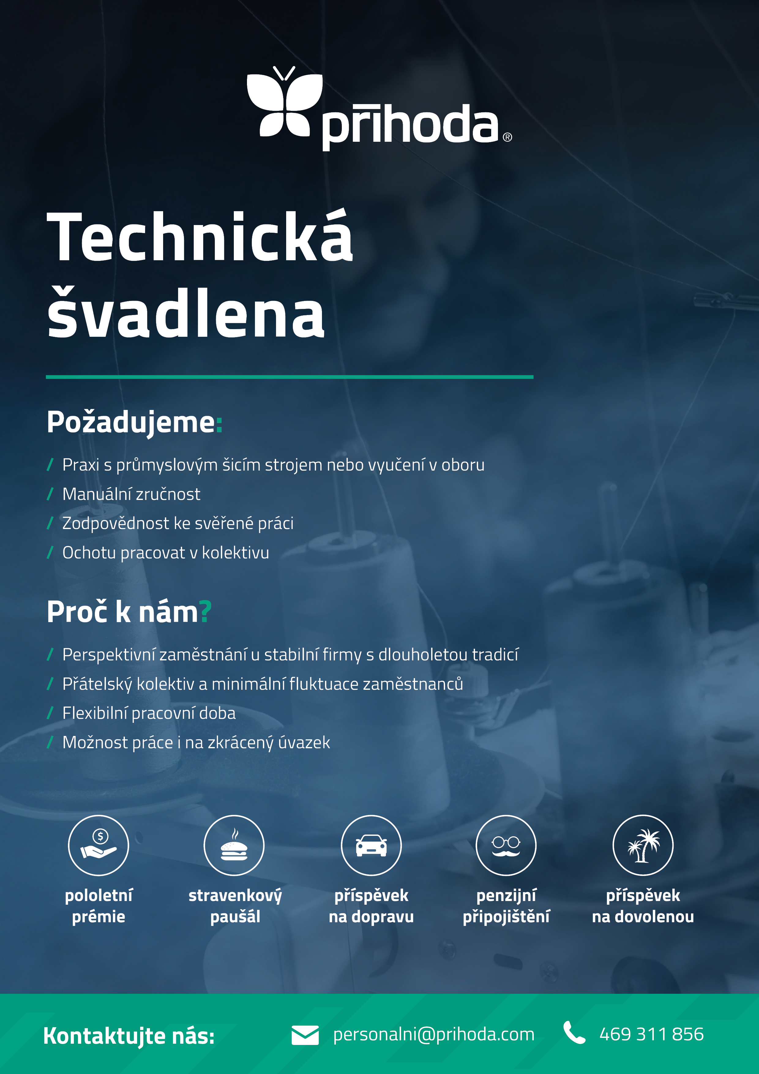 Příhoda s.r.o. přijme nové technické švadleny